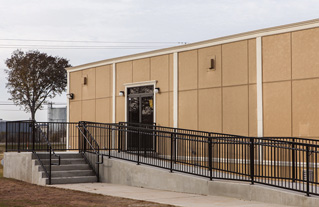entrance to new modular church building